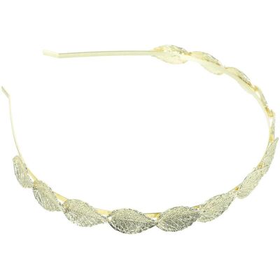 LISATR Diadème De Mariée Style Feuille / Barrettes / Bandeau / Boucle De Cheveux (doré)-golden - Publicité LISATR Diadème De Mariée Style Feuille / Barrettes / Bandeau / Boucle De Cheveux (doré)-golden - Publicité