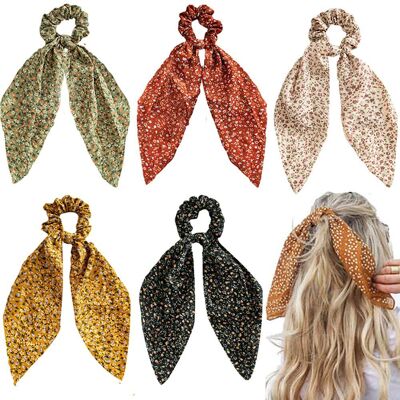 ALVIOR Foulard Capillaire Floral - Bandeau Cheveux En Chiffon Avec Nœud Ruban - Pour Femme Et Filles - Lot De 5 - Publicité ALVIOR Foulard Capillaire Floral - Bandeau Cheveux En Chiffon Avec Nœud Ruban - Pour Femme Et Filles - Lot De 5 - Publicité