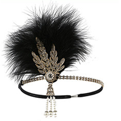 ALVIOR Headband - Peacock Feather - Adjustable Satin Ribbon - Detachable Feather Clip - For 1920s Party Costume - 1 Piece - Publicité ALVIOR Headband - Peacock Feather - Adjustable Satin Ribbon - Detachable Feather Clip - For 1920s Party Costume - 1 Piece - Publicité
