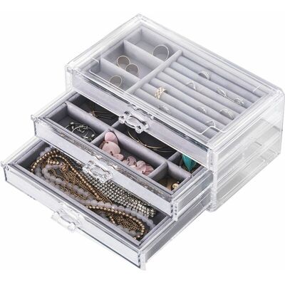 OEM Boîte À Bijoux, Organisateur De Bijoux À 3 Niveaux, Organisateur De Bijoux Pour Femmes Filles Pour Bagues, Boucles D'Oreilles, Cadeaux De Collier - Publicité OEM Boîte À Bijoux, Organisateur De Bijoux À 3 Niveaux, Organisateur De Bijoux Pour Femmes Filles Pour Bagues, Boucles D'Oreilles, Cadeaux De Collier - Publicité