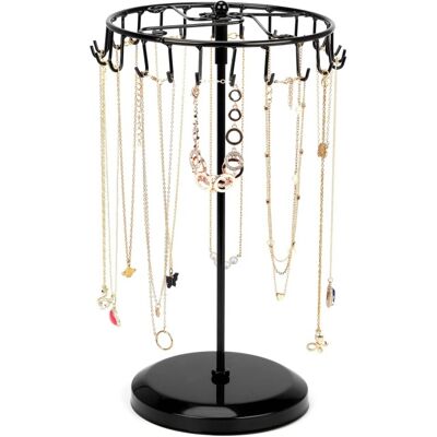 Generic Porte Bijoux Rotatif En Métal Noir 23 Crochets, H35 X L18 Cm, Tour De Presentoir Bijoux, Porte Collier Bracelets Bagues Et Boucles D’oreilles - Publicité Generic Porte Bijoux Rotatif En Métal Noir 23 Crochets, H35 X L18 Cm, Tour De Presentoir Bijoux, Porte Collier Bracelets Bagues Et Boucles D’oreilles - Publicité