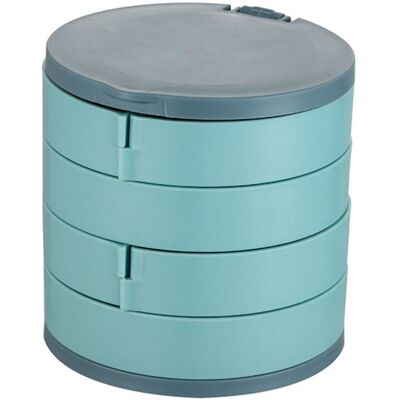OEM Boîte De Rangement Rotative À 4 Étages Pour Bijoux, Cosmétiques, Boucles D'Oreilles, Collier, Bracelet Et Bagues (bleu) - Publicité OEM Boîte De Rangement Rotative À 4 Étages Pour Bijoux, Cosmétiques, Boucles D'Oreilles, Collier, Bracelet Et Bagues (bleu) - Publicité