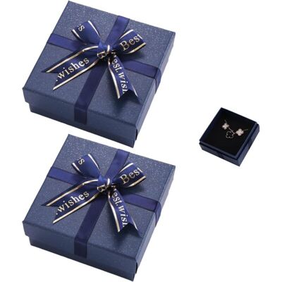 OEM Boîtes Cadeaux Bijoux Lot De 2 Élégantes Boîtes Carton Bleu Avec Couvercle Ruban Décoratif Intérieur Rembourré Éponge -ulisem - Publicité OEM Boîtes Cadeaux Bijoux Lot De 2 Élégantes Boîtes Carton Bleu Avec Couvercle Ruban Décoratif Intérieur Rembourré Éponge -ulisem - Publicité