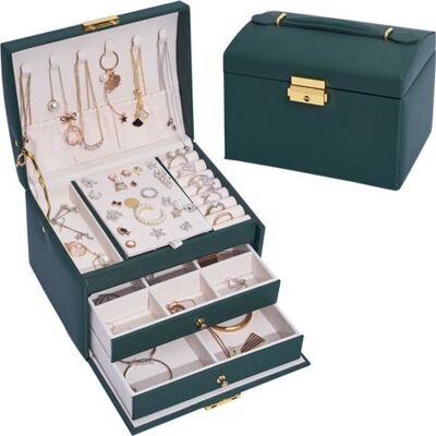 OEM Boite A Bijoux Femme Fille(vert Foncé), Boîte À Bijoux Coffret À Bijoux Rangement Bijoux Organisateur Pour Bagues Bracelets Boucles D'Oreilles Montres Lunettes Cadeaux De Noël-crezuo - Publicité OEM Boite A Bijoux Femme Fille(vert Foncé), Boîte À Bijoux Coffret À Bijoux Rangement Bijoux Organisateur Pour Bagues Bracelets Boucles D'Oreilles Montres Lunettes Cadeaux De Noël-crezuo - Publicité