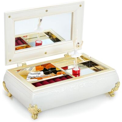 OEM Boîte À Musique Ballerine Avec Mélodie, Boîte À Bijoux, Boîte À Musique Vintage, Boîte À Bijoux Musicale Avec Miroir Pour Bague, Bracelet, Boucles D'Oreilles (blanc Perle) - Publicité OEM Boîte À Musique Ballerine Avec Mélodie, Boîte À Bijoux, Boîte À Musique Vintage, Boîte À Bijoux Musicale Avec Miroir Pour Bague, Bracelet, Boucles D'Oreilles (blanc Perle) - Publicité