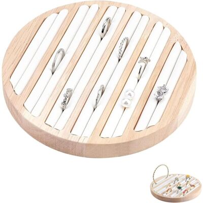 OEM Présentoir Bijoux Bois Blanc Plateau 6 Fentes Rangement Bagues Boucles Oreilles Comptoir Maison Ulisem - Publicité OEM Présentoir Bijoux Bois Blanc Plateau 6 Fentes Rangement Bagues Boucles Oreilles Comptoir Maison Ulisem - Publicité