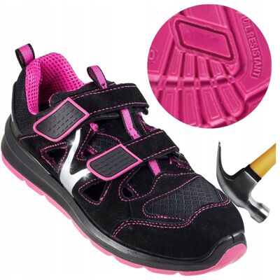 OEM Sandales De Sécurité En Cuir Pour Femmes, Légères, Avec Embout Métallique, Idéales Pour Le Travail. Publicité OEM Sandales De Sécurité En Cuir Pour Femmes, Légères, Avec Embout Métallique, Idéales Pour Le Travail. Publicité
