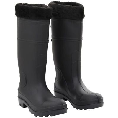 KEEMOTE Bottes De Pluie Noires Avec Semelle Intérieure Amovible, Taille 38, En Pvc. Publicité KEEMOTE Bottes De Pluie Noires Avec Semelle Intérieure Amovible, Taille 38, En Pvc. Publicité