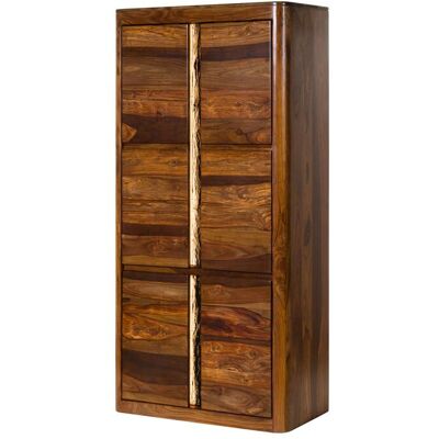 Massivmoebel24 Armoire Sheesham Brun Foncé Ciré 88x45x180 Cm Monté Toronto Lux 280 - Publicité Massivmoebel24 Armoire Sheesham Brun Foncé Ciré 88x45x180 Cm Monté Toronto Lux 280 - Publicité