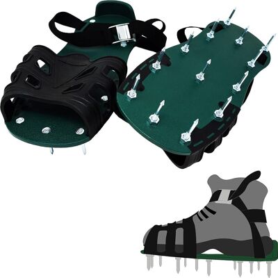 GRASSLIN 1 Paire - Chaussures À Clous - Aérateur De Pelouse - Pose De Chape - Semelle Polypropylène - Clous 42mm Et 60mm - Jardin Et Chantier - Noir - 31,5x13,5cm - Publicité GRASSLIN 1 Paire - Chaussures À Clous - Aérateur De Pelouse - Pose De Chape - Semelle Polypropylène - Clous 42mm Et 60mm - Jardin Et Chantier - Noir - 31,5x13,5cm - Publicité
