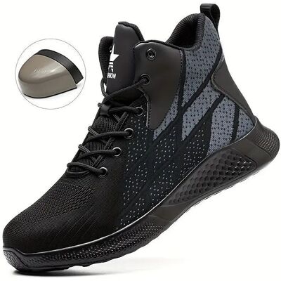 TOOLTEK Chaussures De Travail De Sécurité À Bout En Acier Pour Hommes Et Femmes - Baskets Industrielles Montantes Légères Et Respirantes Anti-perforation,black-38..debuns - Publicité TOOLTEK Chaussures De Travail De Sécurité À Bout En Acier Pour Hommes Et Femmes - Baskets Industrielles Montantes Légères Et Respirantes Anti-perforation,black-38..debuns - Publicité