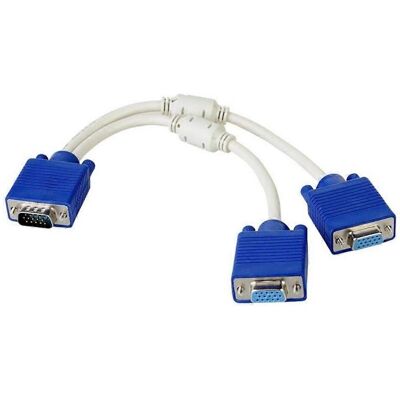 FLAMMKRAFT Câble Répartiteur Vga Portable En Y, 1 Adaptateur Mâle Vers Double Femelle, 20 Cm - Publicité FLAMMKRAFT Câble Répartiteur Vga Portable En Y, 1 Adaptateur Mâle Vers Double Femelle, 20 Cm - Publicité