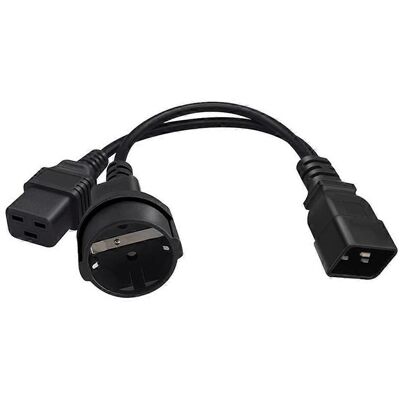 FLAMMKRAFT Câble D'Alimentation Iec C20 Vers C19 + Eu4,8 Mm, Répartiteur En Y C20 Mâle Vers C19 + Eu4,8 Mm Femelle - Publicité FLAMMKRAFT Câble D'Alimentation Iec C20 Vers C19 + Eu4,8 Mm, Répartiteur En Y C20 Mâle Vers C19 + Eu4,8 Mm Femelle - Publicité
