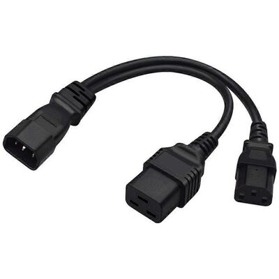 FLAMMKRAFT Câble D'Extension C14 Vers C19+c13, Cordon D'Alimentation Iec320 C14 Vers C19+c13 - Publicité FLAMMKRAFT Câble D'Extension C14 Vers C19+c13, Cordon D'Alimentation Iec320 C14 Vers C19+c13 - Publicité