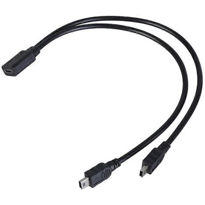 FLAMMKRAFT Câble D'Extension Répartiteur Usb Type C Femelle Vers Double Mini Usb 5 Broches Mâle Pour La Charge - Publicité FLAMMKRAFT Câble D'Extension Répartiteur Usb Type C Femelle Vers Double Mini Usb 5 Broches Mâle Pour La Charge - Publicité