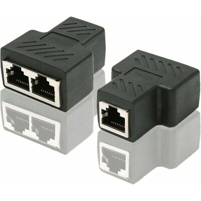 SANS MARQUE Adaptateur De Répartiteur De Port Ethernet Rj45 Cat6 Lan 1 À 2 Coupleur De Port Femelle Double Femelle À Femelle, Paquet De 2 Et Noir - Publicité SANS MARQUE Adaptateur De Répartiteur De Port Ethernet Rj45 Cat6 Lan 1 À 2 Coupleur De Port Femelle Double Femelle À Femelle, Paquet De 2 Et Noir - Publicité