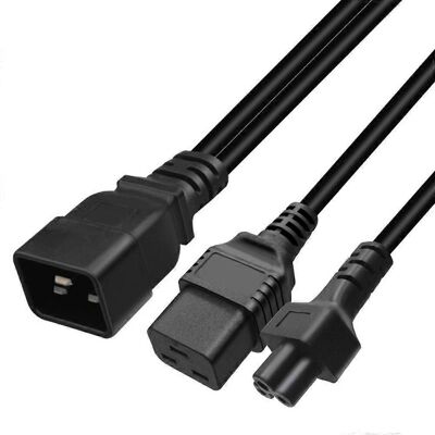 FLAMMKRAFT Adaptateur Secteur 16 A Iec320 C20 Vers C19 Et C5 À 3 Broches, Cordon Pvc 32 Cm - Publicité FLAMMKRAFT Adaptateur Secteur 16 A Iec320 C20 Vers C19 Et C5 À 3 Broches, Cordon Pvc 32 Cm - Publicité