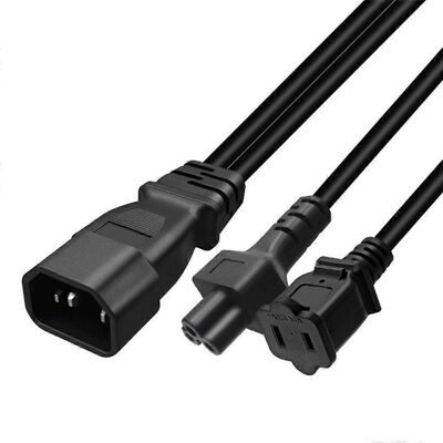 FLAMMKRAFT Câble D'Alimentation Iec320 C14 Vers C5+1 15r, Répartiteur En Y C14 Mâle Vers C5+1 Femelle 15r - Publicité FLAMMKRAFT Câble D'Alimentation Iec320 C14 Vers C5+1 15r, Répartiteur En Y C14 Mâle Vers C5+1 Femelle 15r - Publicité