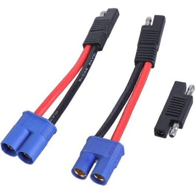 FLAMMKRAFT 1 Jeu De Câbles D'Alimentation Ec8 Mâle Et Femelle Vers Sae, Fil Silicone 10 Awg Avec Adaptateur - Publicité FLAMMKRAFT 1 Jeu De Câbles D'Alimentation Ec8 Mâle Et Femelle Vers Sae, Fil Silicone 10 Awg Avec Adaptateur - Publicité