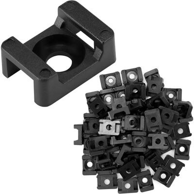 OEM 200pcs Base De Attache Câble En Plastique Noir Pour Attaches De Câble De 9 Mm - Organisateur De Câbles Avec Trou De Vis - Publicité OEM 200pcs Base De Attache Câble En Plastique Noir Pour Attaches De Câble De 9 Mm - Organisateur De Câbles Avec Trou De Vis - Publicité