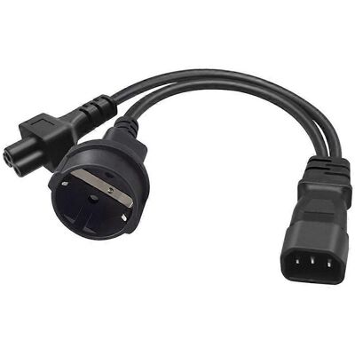 FLAMMKRAFT Câble D'Alimentation En Y Avec Fiche Iec320 C14 Mâle À 3 Broches Et Adaptateur Secteur - Publicité FLAMMKRAFT Câble D'Alimentation En Y Avec Fiche Iec320 C14 Mâle À 3 Broches Et Adaptateur Secteur - Publicité