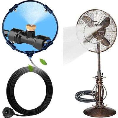 SANS MARQUE Système De Refroidissement Par Brumisation Pour Ventilateur – 4 Buses En Laiton – Longueur Tuyau 3m – Refroidit Jusqu'à 30°c - Publicité SANS MARQUE Système De Refroidissement Par Brumisation Pour Ventilateur – 4 Buses En Laiton – Longueur Tuyau 3m – Refroidit Jusqu'à 30°c - Publicité