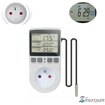 OEM Prise Thermostat Relateur De Temperature Numerique 220v Chauffage Refroidissement Avec Sonde, Lcd Prise Contrôleur De Température Pour Frigo Incubateur Serre Ventilateur - Publicité OEM Prise Thermostat Relateur De Temperature Numerique 220v Chauffage Refroidissement Avec Sonde, Lcd Prise Contrôleur De Température Pour Frigo Incubateur Serre Ventilateur - Publicité