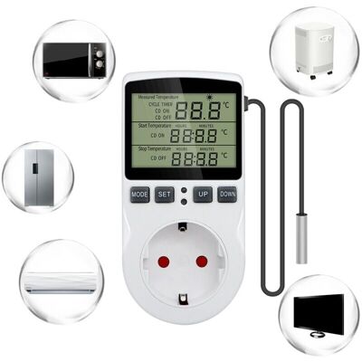 OEM Prise Thermostat Regulateur De Temperature Numerique 220v Chauffage Refroidissement Avec Sonde, Lcd Prise Contrleur De Temprature Pour Frigo Incubateur Serre Ventilateur-dou - Publicité OEM Prise Thermostat Regulateur De Temperature Numerique 220v Chauffage Refroidissement Avec Sonde, Lcd Prise Contrleur De Temprature Pour Frigo Incubateur Serre Ventilateur-dou - Publicité
