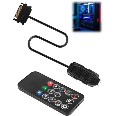 OEM Contrôleur Rgb 5 V À 3 Broches Avec Télécommande À 14 Touches, Mode D'Éclairage Rgb, Contrôleur De Ventilateur Rgb, Connecteur D'Alimentation Sata Mâle Pour Hub De Ventilateurs - Publicité OEM Contrôleur Rgb 5 V À 3 Broches Avec Télécommande À 14 Touches, Mode D'Éclairage Rgb, Contrôleur De Ventilateur Rgb, Connecteur D'Alimentation Sata Mâle Pour Hub De Ventilateurs - Publicité