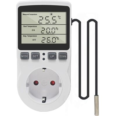 OEM Thermostat Prise Numérique 220v Avec Sonde Lcd Pour Chauffage Refroidissement Frigo Incubateur Serre Ventilateur - Publicité OEM Thermostat Prise Numérique 220v Avec Sonde Lcd Pour Chauffage Refroidissement Frigo Incubateur Serre Ventilateur - Publicité
