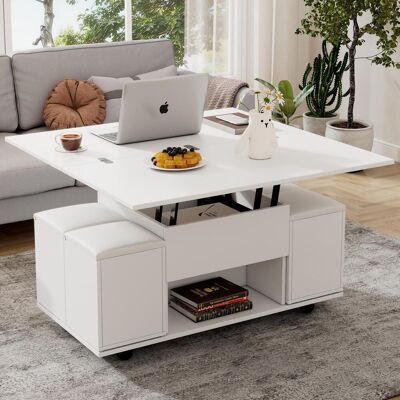 OEM (product Change)anhebbarer Multifunktionaler Couchtisch – Der Desktop Kann 2 Tische Öffnen, Weiß + Weiß, Große Kapazität, Moderne Wohnzimmermöbel, Büro, Esstisch, Freizeittisch, Multifunktionstisch - Publicité OEM (product Change)anhebbarer Multifunktionaler Couchtisch – Der Desktop Kann 2 Tische Öffnen, Weiß + Weiß, Große Kapazität, Moderne Wohnzimmermöbel, Büro, Esstisch, Freizeittisch, Multifunktionstisch - Publicité