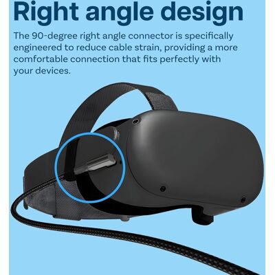 SANS MARQUE Câble Vr Link Usb-c Vers Usb-c Pour Meta Quest 3s / 3/2 / Pro, Pico 4 Ultra / 4 Et Pc/steam Vr Câble Type-c 90 Degrés Tressé En Nylon Pour Casque Vr Gaming - 3m - Noir - Publicité SANS MARQUE Câble Vr Link Usb-c Vers Usb-c Pour Meta Quest 3s / 3/2 / Pro, Pico 4 Ultra / 4 Et Pc/steam Vr Câble Type-c 90 Degrés Tressé En Nylon Pour Casque Vr Gaming - 3m - Noir - Publicité