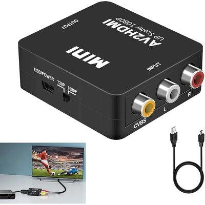SANS MARQUE Convertisseur Rca Vers Hdmi 1080p, Adaptateur Audio Vidéo Composite Av Cvbs Vers Hdmi Avec Câble D'Alimentation Usb, Compatible Avec Ps2, Ps3 Xbox Wii Vhs Tv Lecteur Dvd, Supporte Pal Ntsc Secam - Publicité SANS MARQUE Convertisseur Rca Vers Hdmi 1080p, Adaptateur Audio Vidéo Composite Av Cvbs Vers Hdmi Avec Câble D'Alimentation Usb, Compatible Avec Ps2, Ps3 Xbox Wii Vhs Tv Lecteur Dvd, Supporte Pal Ntsc Secam - Publicité