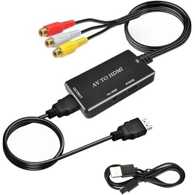 SANS MARQUE Convertisseur Av Vers Hdmi 1080p, Adaptateur Rca Vers Hdmi, Convertisseur Audio Vidéo Composite Cvbs Analogique, Prend En Charge Ps2 Ps3 Xbox Wii Vhs Dvd Et Plus, Câble Usb Et Câble Inclus - Publicité SANS MARQUE Convertisseur Av Vers Hdmi 1080p, Adaptateur Rca Vers Hdmi, Convertisseur Audio Vidéo Composite Cvbs Analogique, Prend En Charge Ps2 Ps3 Xbox Wii Vhs Dvd Et Plus, Câble Usb Et Câble Inclus - Publicité
