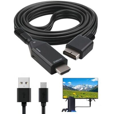 BEAUVIE Adaptateur Ps1/ps2 Vers Hdmi 1080p Avec 1m Câble Av Convertisseur Vidéo Audio Hd D'Interface Multimédia Plug And Play Pour Consoles De Jeu Hdtv Gaming Aucune Perte De Transmission - Publicité BEAUVIE Adaptateur Ps1/ps2 Vers Hdmi 1080p Avec 1m Câble Av Convertisseur Vidéo Audio Hd D'Interface Multimédia Plug And Play Pour Consoles De Jeu Hdtv Gaming Aucune Perte De Transmission - Publicité