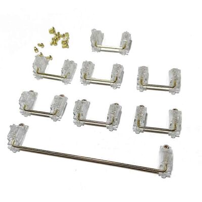 FLAMMKRAFT Stabilisateurs De Clavier À Visser Pour Montage Sur Circuit Imprimé, Fil D'Or Noir Transparent, Conception Spéciale - Publicité FLAMMKRAFT Stabilisateurs De Clavier À Visser Pour Montage Sur Circuit Imprimé, Fil D'Or Noir Transparent, Conception Spéciale - Publicité