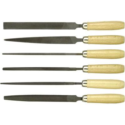 OEM 6pcs 6 Inch Heavy Duty File Set, Lightweight Filing Tool Kit, High Carbon Hardened Steel Files With Anti-slip Wood Handles, Medium Coarse, Suitable For Wood/metal/model/shaping-dou - Publicité OEM 6pcs 6 Inch Heavy Duty File Set, Lightweight Filing Tool Kit, High Carbon Hardened Steel Files With Anti-slip Wood Handles, Medium Coarse, Suitable For Wood/metal/model/shaping-dou - Publicité