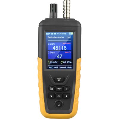 OEM Compteur De Particules 3 Canaux 0,3 Μm/2,5 Μm/10 Μm Écran Tft 3,2" Rechargeable Testeur Air Moniteur Température Humidité (3,2 Pouces) - Publicité OEM Compteur De Particules 3 Canaux 0,3 Μm/2,5 Μm/10 Μm Écran Tft 3,2" Rechargeable Testeur Air Moniteur Température Humidité (3,2 Pouces) - Publicité