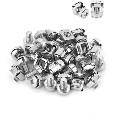 OEM Kit D'Assortiment De Vis De Rack De Cabinet De Réseau De Boulons De Montage D'Écrou De Cage 50pcs Pour Les Étagères De Serveur De Montage, M5x16 - Publicité OEM Kit D'Assortiment De Vis De Rack De Cabinet De Réseau De Boulons De Montage D'Écrou De Cage 50pcs Pour Les Étagères De Serveur De Montage, M5x16 - Publicité