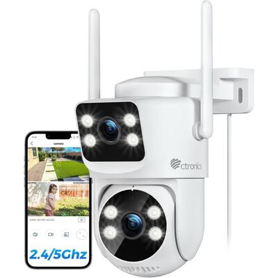 Ctronics Caméra De Surveillance Wifi Extérieure Double Objectif Ptz – Suivi Automatique, Vision Nocturne Couleur 30 M, Enregistrement 24/7, Ip66 - Publicité Ctronics Caméra De Surveillance Wifi Extérieure Double Objectif Ptz – Suivi Automatique, Vision Nocturne Couleur 30 M, Enregistrement 24/7, Ip66 - Publicité