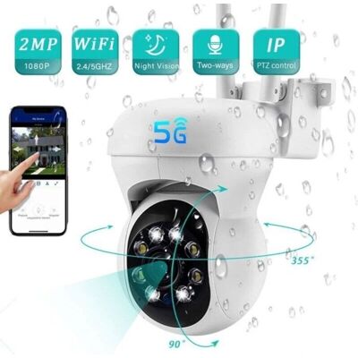SANS MARQUE Camera De Surveillance Exterieure Ip Wifi 2.4 + 5g Hd 1080p Ptz 2mp Zoom Numerique 4x Suivi Humain Vision Nocturne Couleur - Publicité SANS MARQUE Camera De Surveillance Exterieure Ip Wifi 2.4 + 5g Hd 1080p Ptz 2mp Zoom Numerique 4x Suivi Humain Vision Nocturne Couleur - Publicité