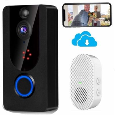 SANS MARQUE Sonnette Sans Fil Avec Camera, Visiophone Sans Fil, 1080p Résolution Fhd, Détection De Mouvement Pir, Vision Nocturne Claire, Audio Bidirectionnel, Ip66 Étanche, Stockage En Nuage Gratuit - Publicité SANS MARQUE Sonnette Sans Fil Avec Camera, Visiophone Sans Fil, 1080p Résolution Fhd, Détection De Mouvement Pir, Vision Nocturne Claire, Audio Bidirectionnel, Ip66 Étanche, Stockage En Nuage Gratuit - Publicité