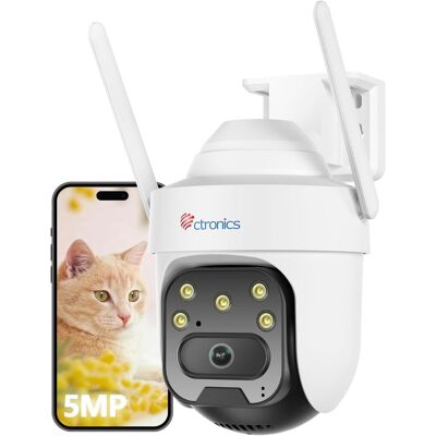 Ctronics Caméra De Surveillance Extérieure 5mp Ptz Wifi 2,4/5ghz – Détection Ai, Suivi Auto, Vision Nocturne Couleur 30 M, Audio Bidirectionnel, Ip66 - Publicité Ctronics Caméra De Surveillance Extérieure 5mp Ptz Wifi 2,4/5ghz – Détection Ai, Suivi Auto, Vision Nocturne Couleur 30 M, Audio Bidirectionnel, Ip66 - Publicité