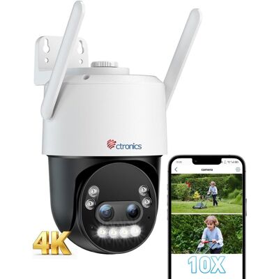 Ctronics Caméra De Surveillance Extérieure 4k Wifi 8mp Ptz – Vision Nocturne Couleur, Détection Humain/véhicule/animal, Audio Bidirectionnel, Ip66 - Publicité Ctronics Caméra De Surveillance Extérieure 4k Wifi 8mp Ptz – Vision Nocturne Couleur, Détection Humain/véhicule/animal, Audio Bidirectionnel, Ip66 - Publicité