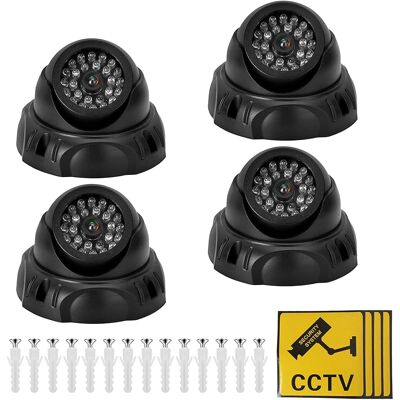SANS MARQUE Lot De 4 Fausses Caméras, Fausse Caméra De Surveillance Avec Led Rouge Clignotante, Fausse Caméra Extérieure Résistante Aux Intempéries Pour La Surveillance De La Maison Et Du Bureau (noir) - Publicité SANS MARQUE Lot De 4 Fausses Caméras, Fausse Caméra De Surveillance Avec Led Rouge Clignotante, Fausse Caméra Extérieure Résistante Aux Intempéries Pour La Surveillance De La Maison Et Du Bureau (noir) - Publicité