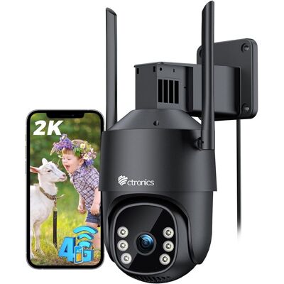 Ctronics Caméra De Surveillance Extérieure 4g Lte 2k Avec Sim – Ptz, Détection Humaine Ai, Suivi Auto, Vision Nocturne Couleur, Enregistrement 24/7 - Publicité Ctronics Caméra De Surveillance Extérieure 4g Lte 2k Avec Sim – Ptz, Détection Humaine Ai, Suivi Auto, Vision Nocturne Couleur, Enregistrement 24/7 - Publicité