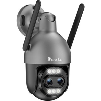 Ctronics Caméra De Surveillance 4k Wifi 5x Zoom Optique – Ptz Métal, Détection Humain/véhicule/animal, Suivi Auto, Vision Nocturne Couleur 50m - Publicité Ctronics Caméra De Surveillance 4k Wifi 5x Zoom Optique – Ptz Métal, Détection Humain/véhicule/animal, Suivi Auto, Vision Nocturne Couleur 50m - Publicité