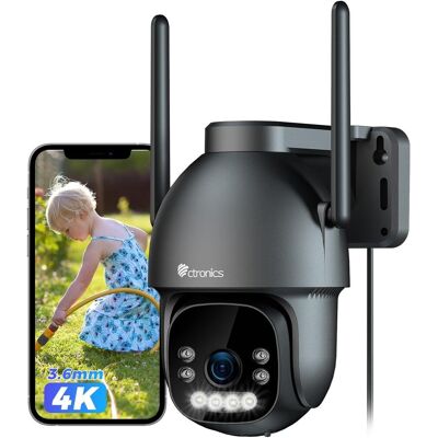 Ctronics Caméra De Surveillance Extérieure 4k Wifi Ptz 8mp – Vision Nocturne Couleur, Détection Humain/véhicule/animal, Ip66 - Publicité Ctronics Caméra De Surveillance Extérieure 4k Wifi Ptz 8mp – Vision Nocturne Couleur, Détection Humain/véhicule/animal, Ip66 - Publicité