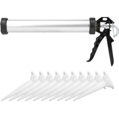 OEM 600ml Cartridge Gun, Metal Extruder Gun With 10 Nozzles, Professional Closed Manual Gun For Caulking And Glass Glue, 403 - Publicité OEM 600ml Cartridge Gun, Metal Extruder Gun With 10 Nozzles, Professional Closed Manual Gun For Caulking And Glass Glue, 403 - Publicité