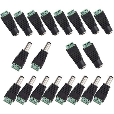 OEM 20pcs Dc D'Alimentation Connecteur Mâle/femelle 2,1 X 5,5 Mm Fiche 12v Prise Jack Adaptateurs, Pour Prise Pour Caméra De Dvr Système De Sécurité Lumière Led - Publicité OEM 20pcs Dc D'Alimentation Connecteur Mâle/femelle 2,1 X 5,5 Mm Fiche 12v Prise Jack Adaptateurs, Pour Prise Pour Caméra De Dvr Système De Sécurité Lumière Led - Publicité